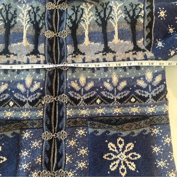 Vintage Icelandic Design Nordic Embellished Wool Blend Cardigan Medium - Picture 12 of 12